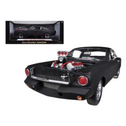 1965 Ford Shelby Mustang Gt350r With Racing Engine Matt Black 1-18 Diecast Car Model By Shelby Collectibles Sc178