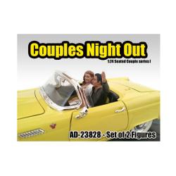 Seated Couple Release I, 2 Piece Figurine Set For 1-24 Scale Models By American Diorama 23828