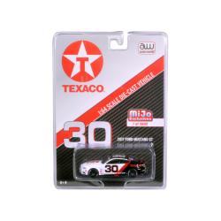 2017 Ford Mustang Gt Texaco Racing #30 Black And White Limited Edition To 3600pcs 1-64 Diecast Model Car By Autoworld Cp7438