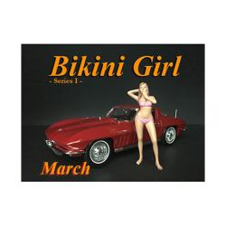 March Bikini Calendar Girl Figure For 1-18 Scale Models By American Diorama 38167