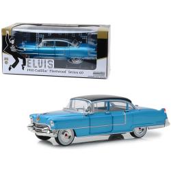 1955 Cadillac Fleetwood Series 60 Blue Cadillac Elvis Presley (1935-1977) 1-24 Diecast Model Car By Greenlight 84093