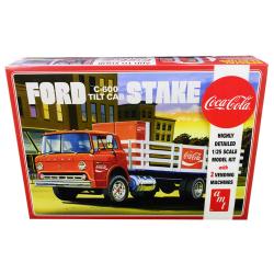 Skill 3 Model Kit Ford C600 Stake Bed Truck With Two Coca-cola Vending Machines 1-25 Scale Model By Amt Amt1147